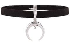 Camerazar Náhrdelník Choker KORONKA, černý, délka 32 cm s prodloužením 6 cm, šířka 1 cm