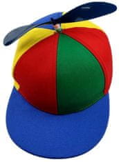 Camerazar Univerzální duhová baseballová čepice s vrtulí, 100% bavlna, obvod cca 50-55 cm