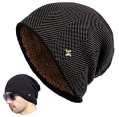 Camerazar Unisex Zimní Čepice Beanie, Hnědá, 100% Akrylová Příze, 52-62 cm