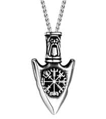 Camerazar Vikingský Amulet Pánský Náhrdelník z Chirurgické Oceli, Stříbrná, 60 cm