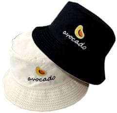 Camerazar Oboustranný Klobouk Avocado BUCKET HAT, černá/světle béžová s avokádovou ražbou, polyester/bavlna, univerzální velikost 55-59 cm