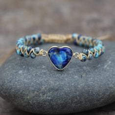Flor de Cristal Etno náramek Cardíaco Jaspis - modrý - Náramek s kameny