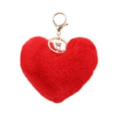 Flor de Cristal Plyšový přívěsek na klíče ve tvaru srdce, červený, 15 cm