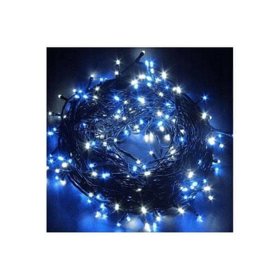 Flor de Cristal Dekorativní Vánoční LED Osvětlení 100 Světel, Modrá + Bílá, Délka 8,5 Metru