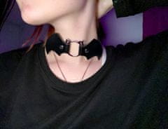 Camerazar Náhrdelník Choker srdíčko, černý, ekologická kůže, 43 cm