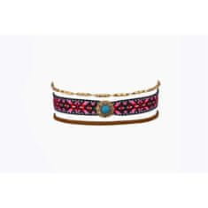 Flamenco Mystique Náhrdelník Choker Boho Aztec Festival N528, nastavitelná délka 28-34.5 cm, bez niklu a chromu