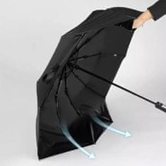 Camerazar Automatický skládací deštník Parasol Black Elegant, černý, s ochranou proti UV záření, 114 cm