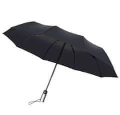 Camerazar Automatický skládací deštník Parasol Black Elegant, černý, s ochranou proti UV záření, 114 cm