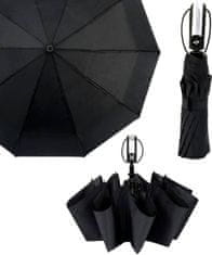 Camerazar Automatický skládací deštník Parasol Black Elegant, černý, s ochranou proti UV záření, 114 cm