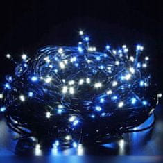 Flor de Cristal Dekorativní Vánoční LED Osvětlení 100 Světel, Modrá + Bílá, Délka 8,5 Metru
