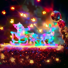 Flor de Cristal Závěsná Vánoční Dekorace XXL Sanie, Multicolour LED, Rozměry 31x65 cm
