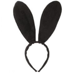 Flor de Cristal Černá ozdobná čelenka s ušima zajíčka z polyesteru