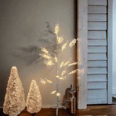 Flor de Cristal Svítící Strom XL Vánoční Dekorace, Bílá, 150 cm výška, Základna 30x30 cm