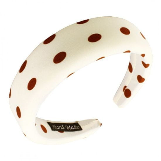 Flamenco Mystique Čelenka Creamy Dots, Obvod 44 cm, Průměr 13,5 cm, Šířka 4 cm