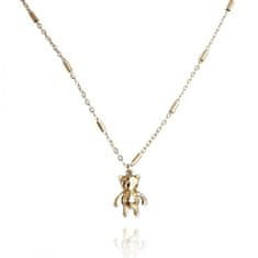 Flor de Cristal 14karátový pozlacený náhrdelník z nerezové oceli, lesklé zlato, délka 40 cm