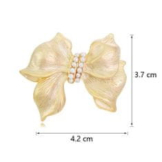 Flor de Cristal Elegantní ozdobná brož s perlami a krystaly, bez niklu a chromu, 4,2 x 3,7 cm