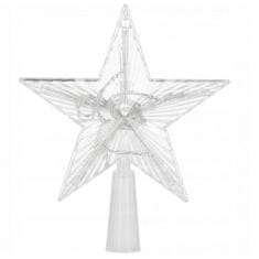 Flor de Cristal Vánoční hvězda na vrchol stromečku s LED světly, multikolor, 18x15 cm, délka kabelu 80 cm