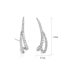 Flor de Cristal Náušnice z chirurgické oceli pozlacené 14 karáty, elegantní a stylové, barva zlatá