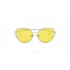 Flor de Cristal Žluté průhledné sluneční brýle GLAM ROCK FASHION, UV 400 filtr, materiál z kovu, 143x53x49 mm