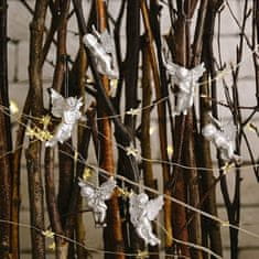 Flor de Cristal Sada závěsných andělů na vánoční stromek, stříbrná, plastová, 6 cm dlouhá