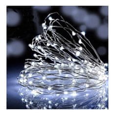 Flor de Cristal Dekorativní Vánoční Osvětlení 50 LED, Studená Bílá, Ohebný Stříbrný Drát