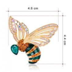 Flor de Cristal Elegantní Ozdobná Brož s Krystaly BZ92, Bez Niklu a Chromu, 4.5 cm x 4.6 cm, 18 g