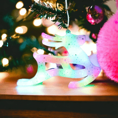 Flor de Cristal Závěsná Vánoční Dekorace XXL Sob, Vícebarevná LED Světla, Rozměry 28x43 cm