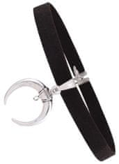 Camerazar Náhrdelník Choker KORONKA, černý, délka 32 cm s prodloužením 6 cm, šířka 1 cm