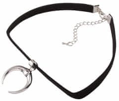 Camerazar Náhrdelník Choker KORONKA, černý, délka 32 cm s prodloužením 6 cm, šířka 1 cm