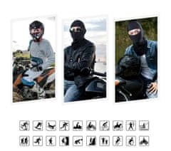 Camerazar Univerzální Prodyšná Motorkářská Maska Balaclava, Černá, 100% Polyester, 30x30x5 cm