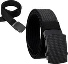 Camerazar Taktický Vojenský Opasek SURVIVAL, Černá Barva, Polypropylenový Nylon, 37mm x 125cm