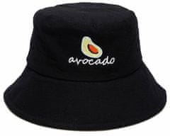 Camerazar Oboustranný Klobouk Avocado BUCKET HAT, černá/světle béžová s avokádovou ražbou, polyester/bavlna, univerzální velikost 55-59 cm