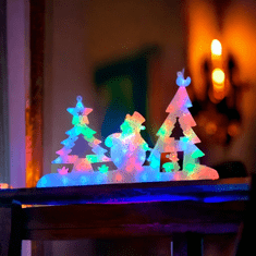 Flor de Cristal Závěsná XXL Vánoční Dekorace se Sněhulákem, Multicolour LED, Rozměry 36x62.5 cm, Délka Kabelu 87 cm