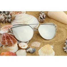 Flor de Cristal Zrcadlové sluneční brýle GLAM ROCK FASHION, stříbrné, UV 400 filtr, celková šířka 143 mm