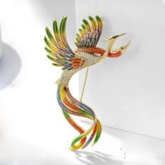 Flamenco Mystique Elegantní Ozdobná Brož Birds of Paradise s Krystaly, 7 cm x 4,7 cm, Bez Niklu a Chromu