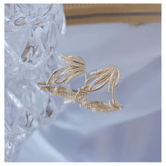 Flor de Cristal Náušnice z chirurgické oceli pozlacené 14 karáty, elegantní a stylové, barva zlatá