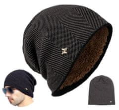 Camerazar Unisex Zimní Čepice Beanie, Hnědá, 100% Akrylová Příze, 52-62 cm