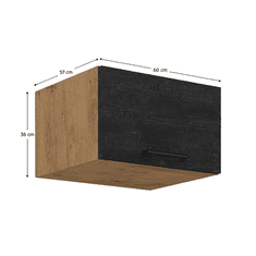 KONDELA Horní skříňka, dub lancelot / šedá matná, VEGA 60 Nagu-36 1F