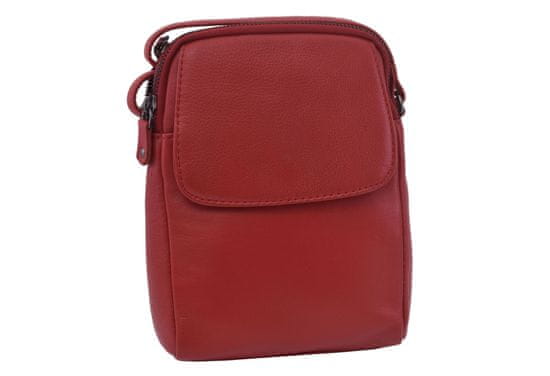 MERCUCIO Dámská kožená crossbody kabelka červená 250118