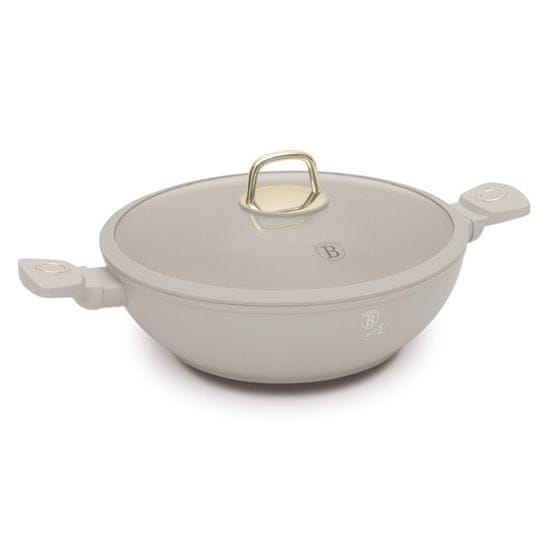 Berlingerhaus Wok pánev s titanovým povrchem a poklicí 30 cm Sahara Collection