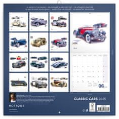 Presco Publishing Poznámkový kalendář Classic Cars – Václav Zapadlík, 2025, 30 × 30 cm