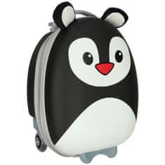 Ikonka Cestovní kufr pro dětská příruční zavazadla na kolečkách tučňák