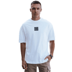 Dstreet Pánské tričko s potiskem OLLA bílé rx5524 S