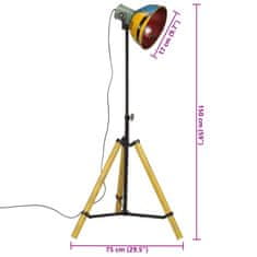 Vidaxl Stojací lampa 25 W vícebarevná 75 x 75 x 90–150 cm E27