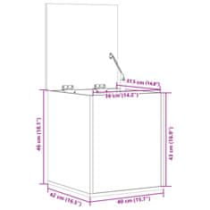 Vidaxl Úložný box šedý sonoma 40 x 42 x 46 cm kompozitní dřevo