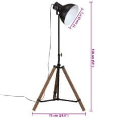 Vidaxl Stojací lampa 25 W černá 75 x 75 x 90–150 cm E27