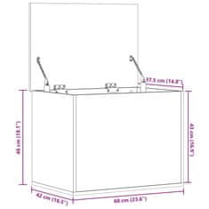 Petromila Úložný box kouřový dub 60 x 42 x 46 cm kompozitní dřevo