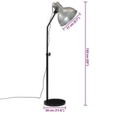 Vidaxl Stojací lampa 25 W vintage stříbrná 30 x 30 x 90–150 cm E27