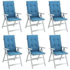 Petromila Podušky na židli vysoké opěradlo 6 ks modrá melanž 120x50x4 cm