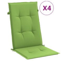Petromila Podušky na židli vysoké opěradlo 4 ks zelená melanž 120x50x4 cm